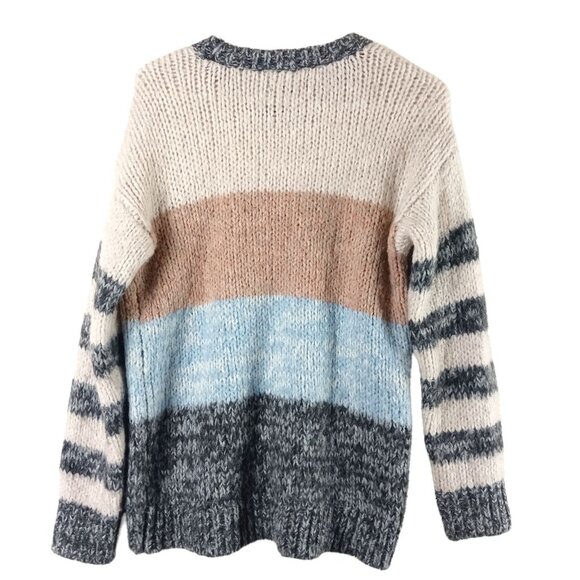 American Eagle Sweater Womens S Wool Chunky Loose Knit Stripe Cozy Grunge Y2K - Picture 6 of 6